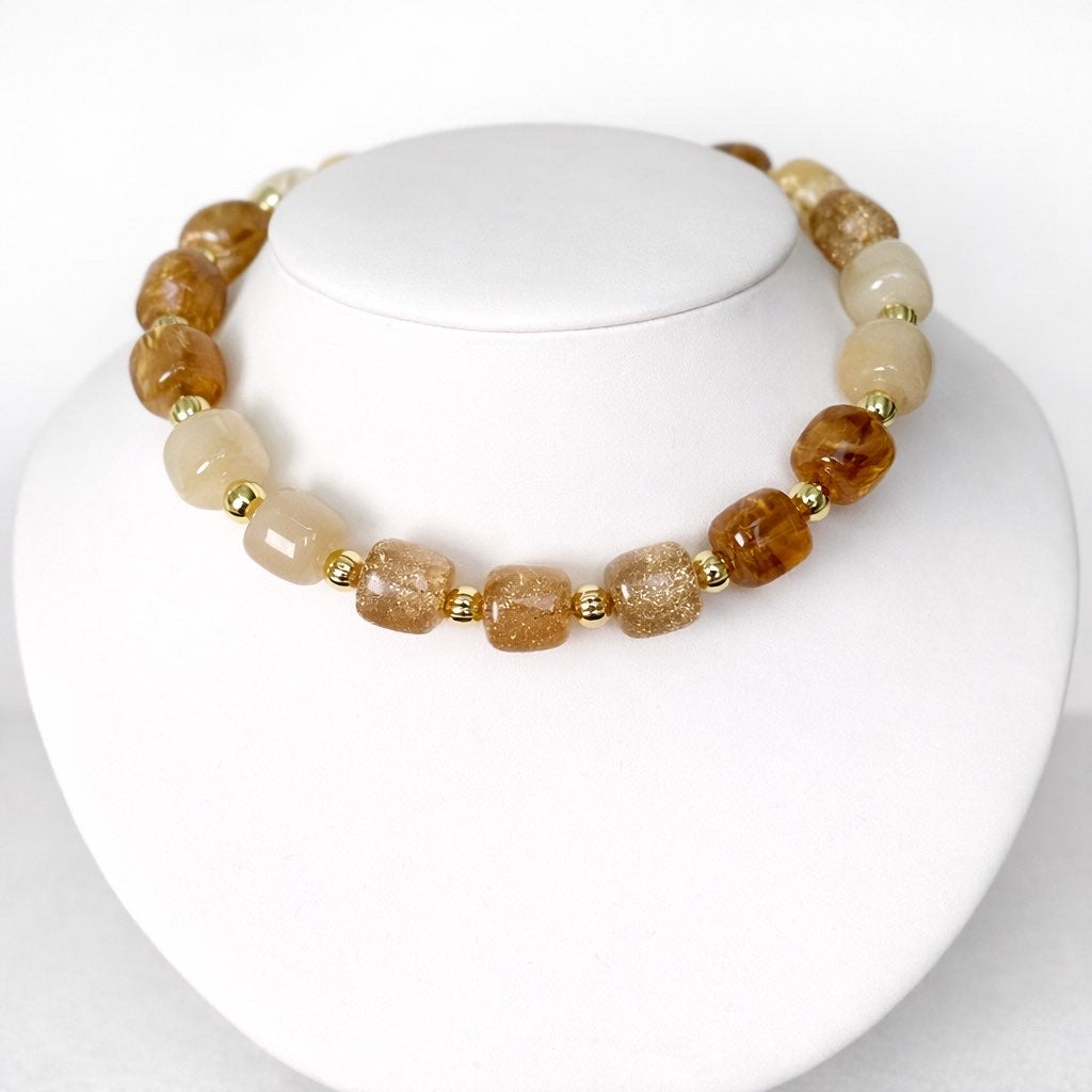 Neutral beaded necklace