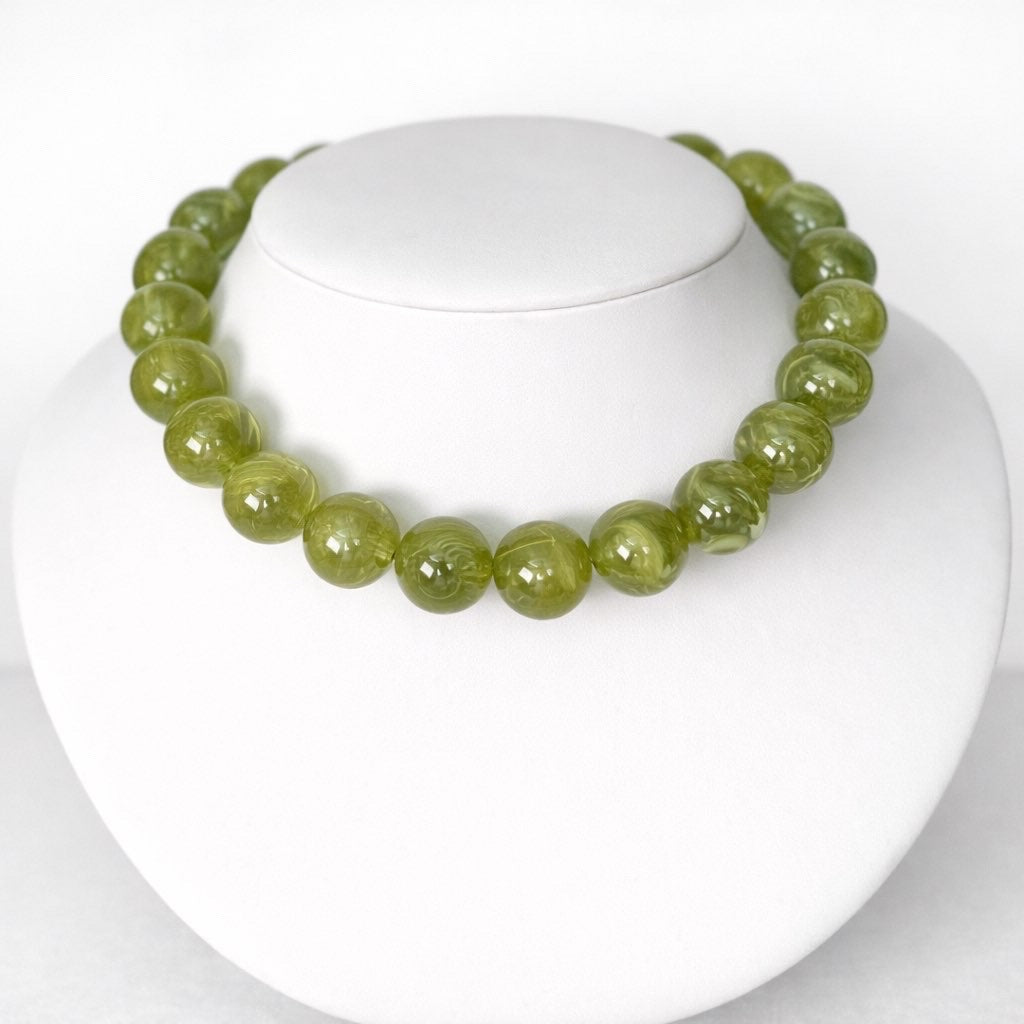 Olive Green beaded necklace