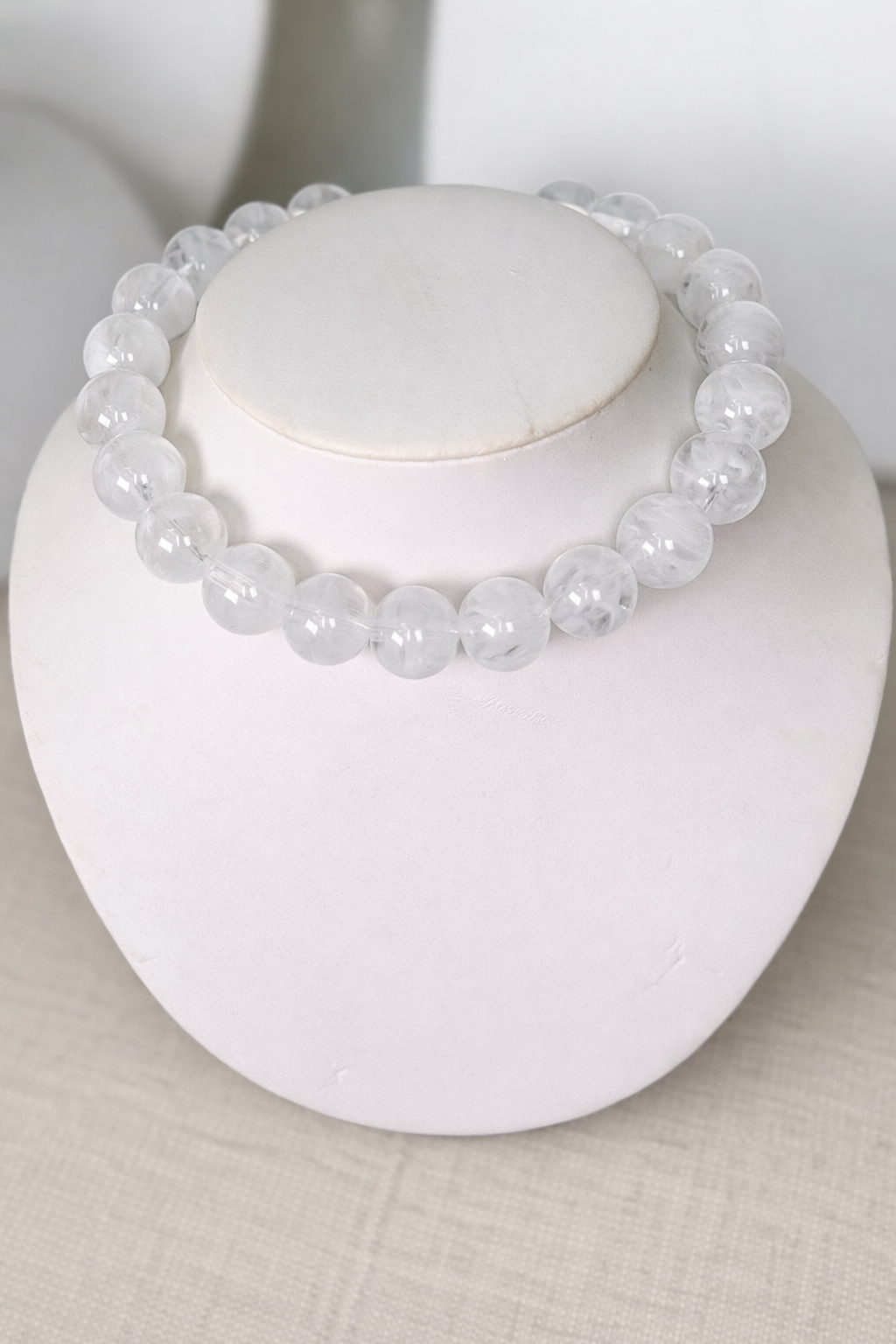 White beaded necklace