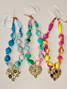 Colorful bubble scarf necklaces!