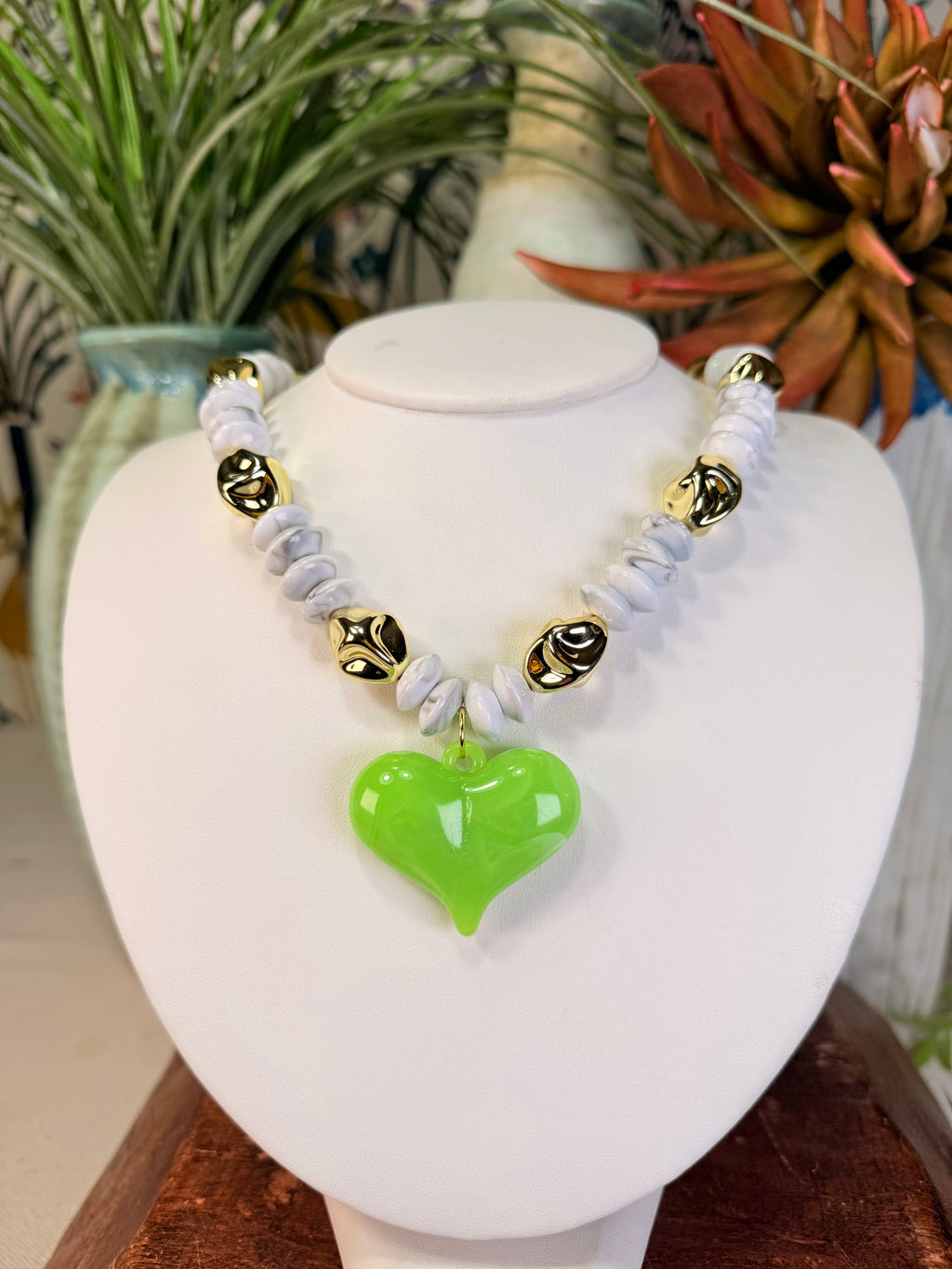 Beaded with risen heart