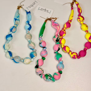Colorful bubble scarf necklaces!