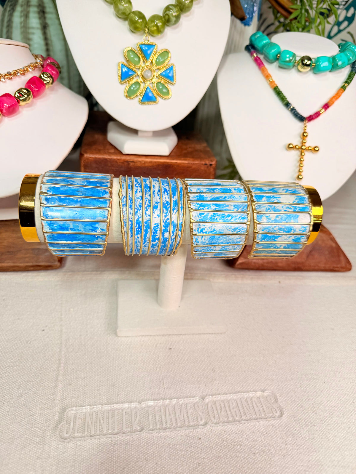 Blue cuff bracelet