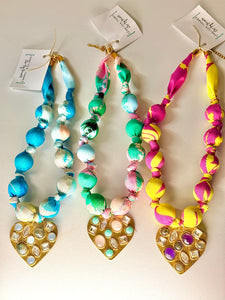 Colorful bubble scarf necklaces!