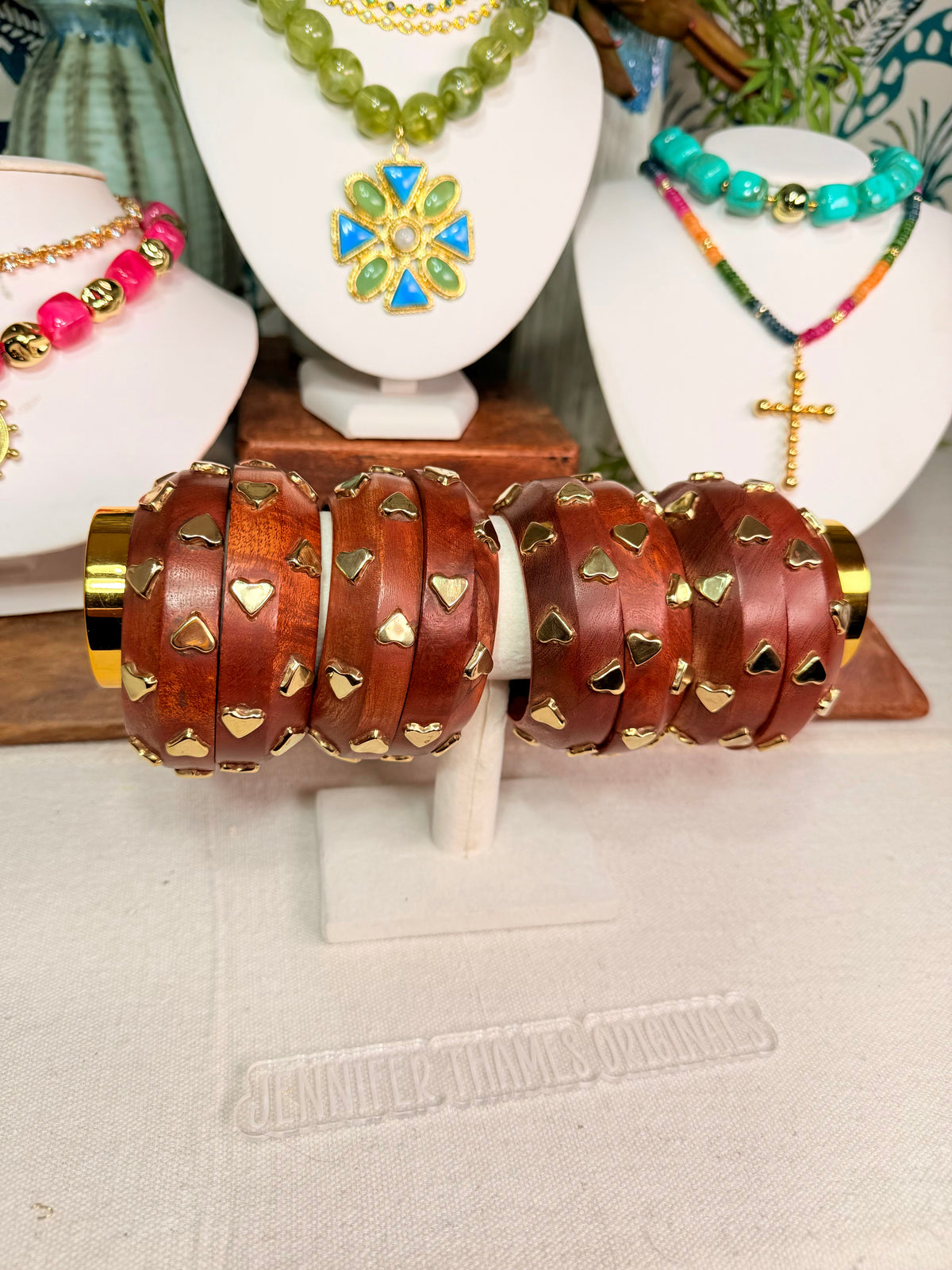 Wooden heart bracelets