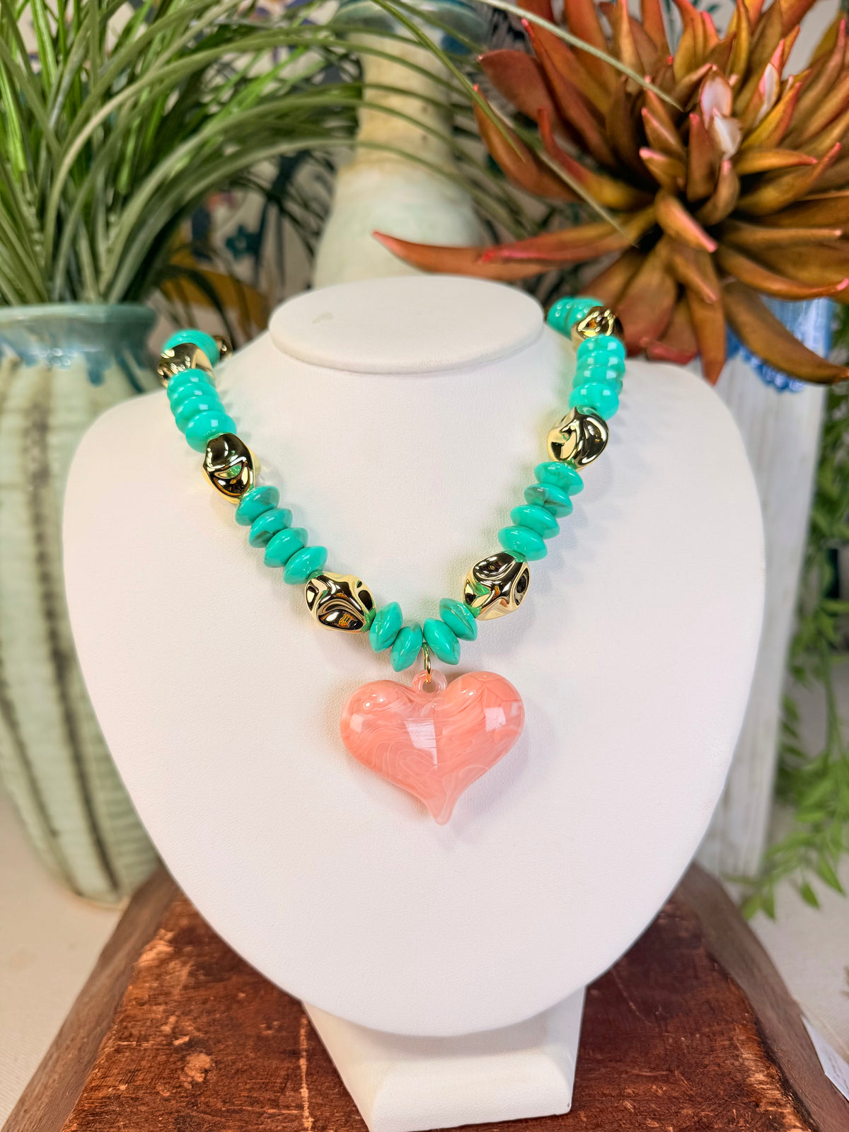 Beaded with risen heart