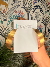 Load image into Gallery viewer, Flat brushed gold hoop
