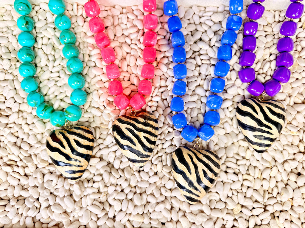 Zebra Heart Necklace