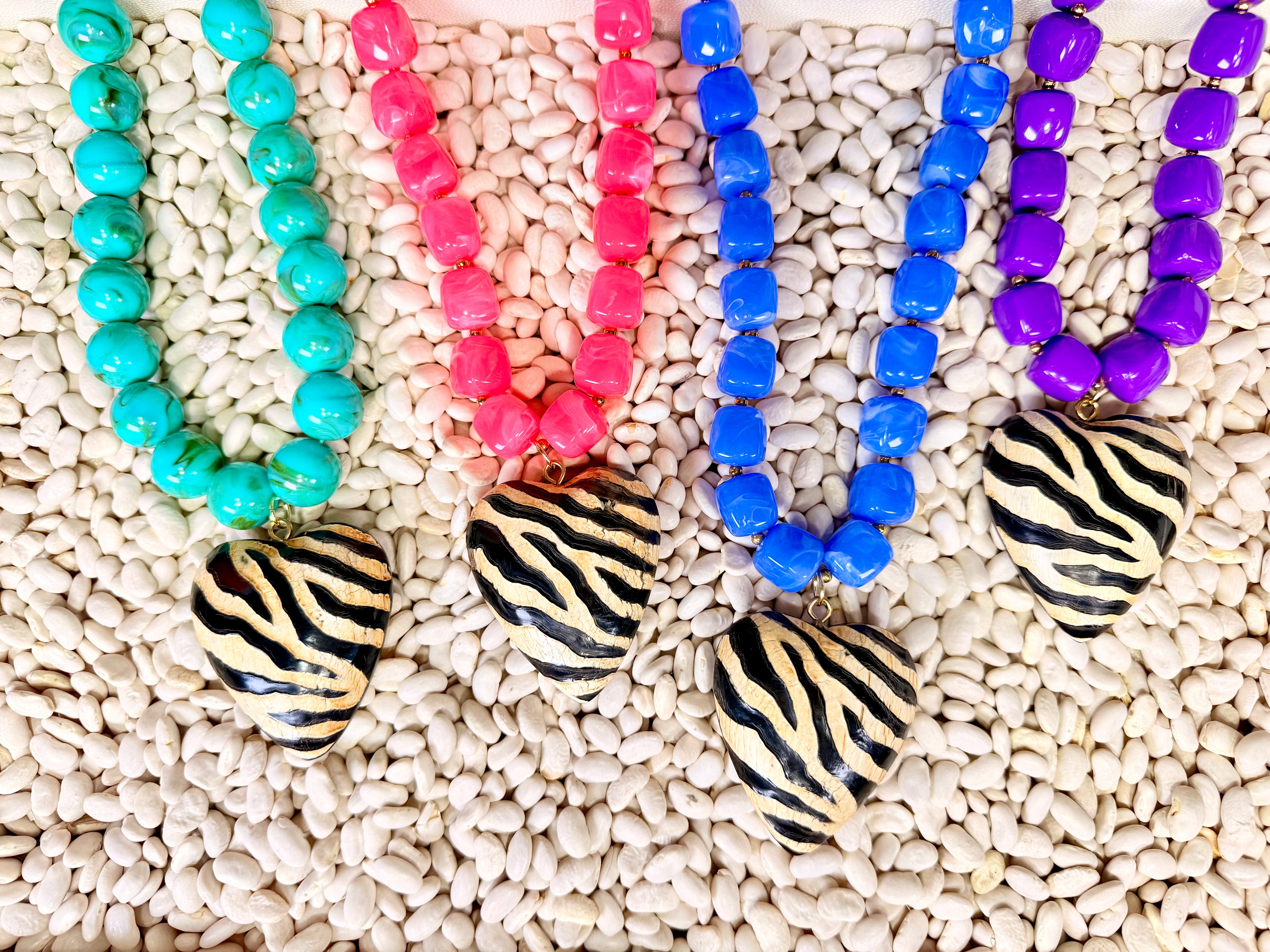 Zebra Heart Necklace