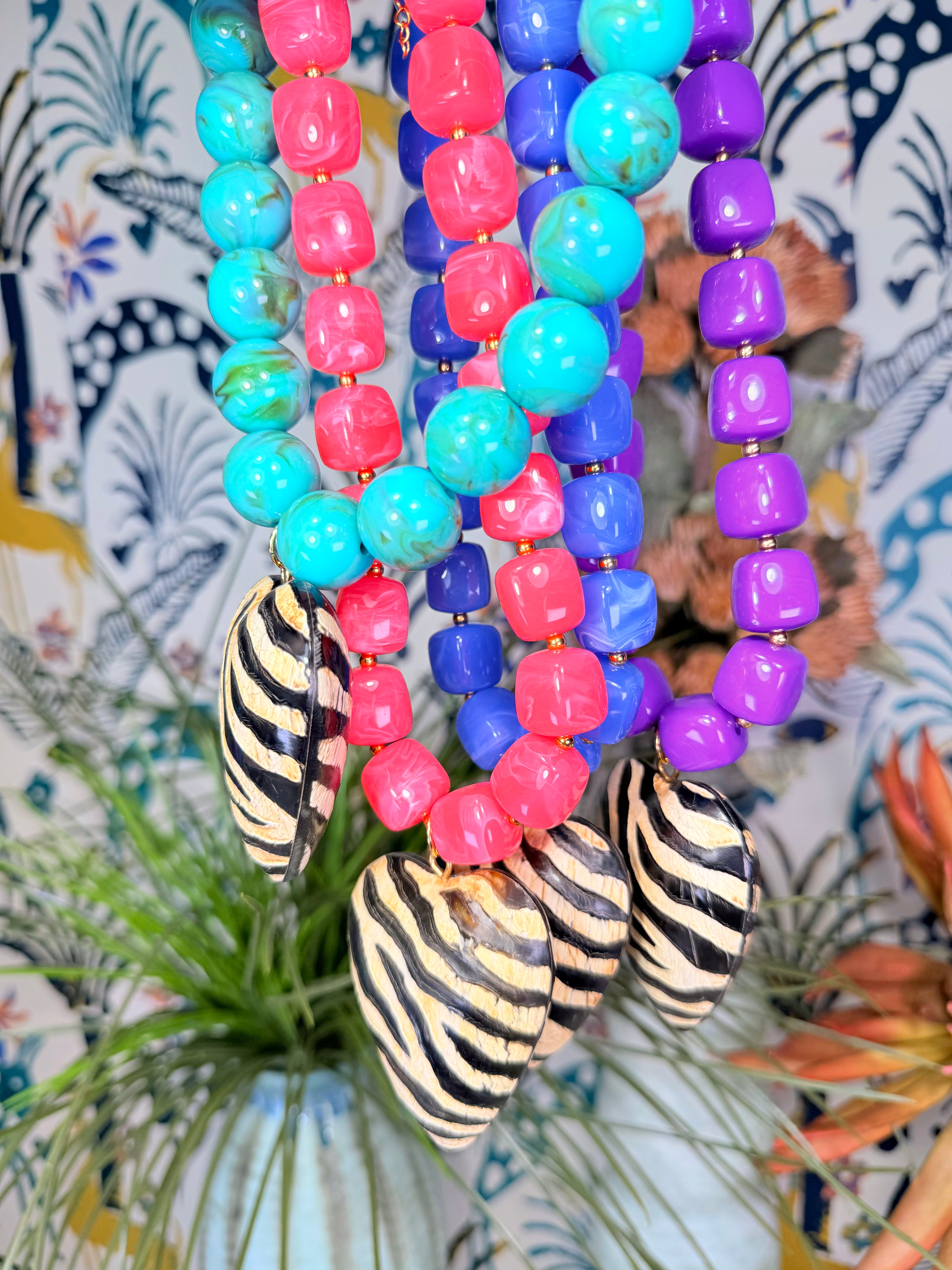 Zebra Heart Necklace
