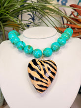 Load image into Gallery viewer, Zebra Heart Necklace
