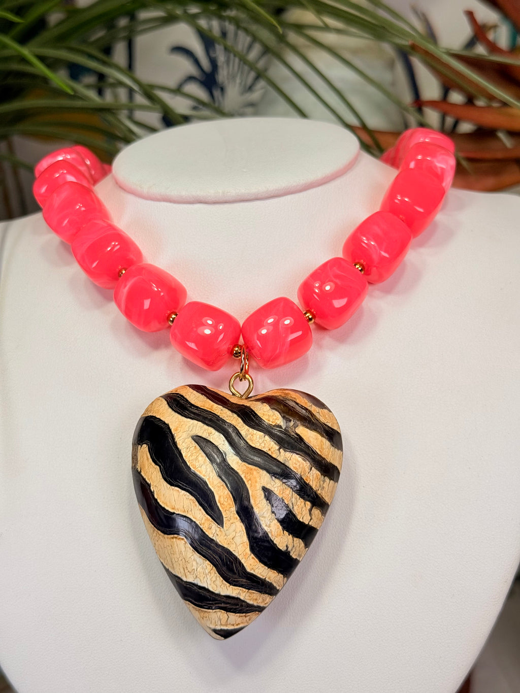 Zebra Heart Necklace