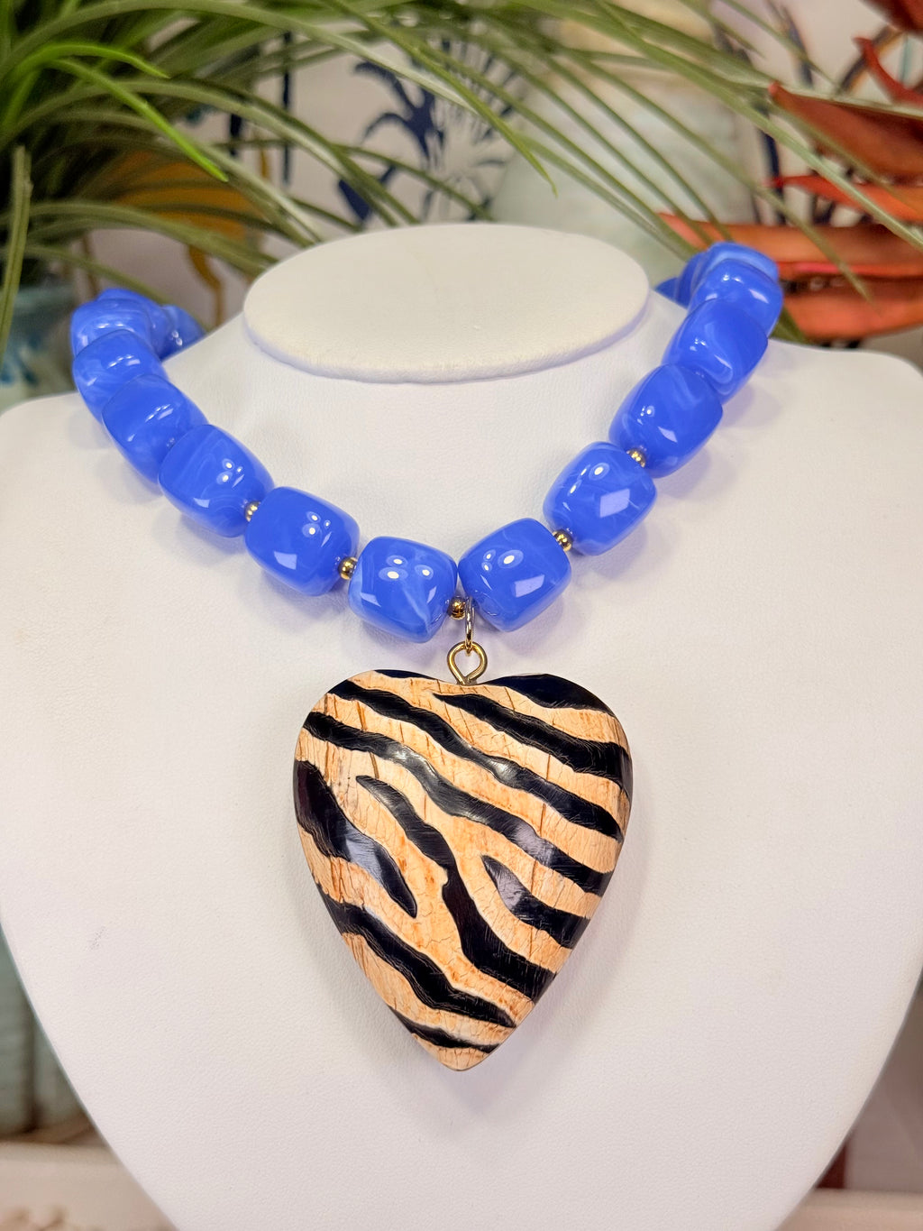Zebra Heart Necklace
