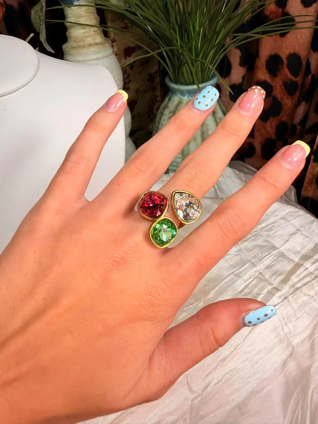 Tricolor Christmas Ring