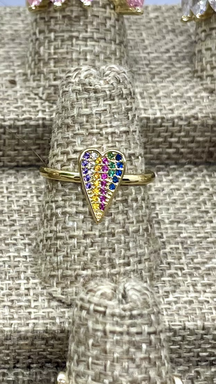 Colorful heart ring