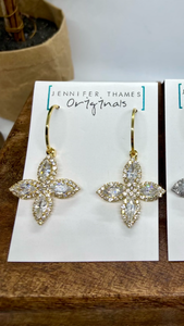 Cross crystal earrings