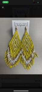 Yellow beaded earrings